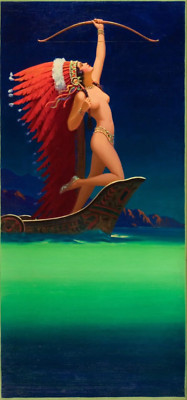 EGGLESTON 22inch FLAMING ARROW about  pinup DECO PRINCESS American Indian Maiden