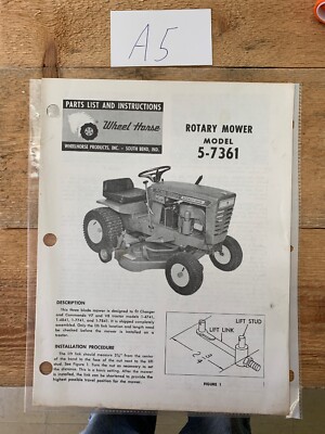 Lawn Tractor Vintage Wheel Horse Parts WHEEL HORSE TRACTOR ROTARY