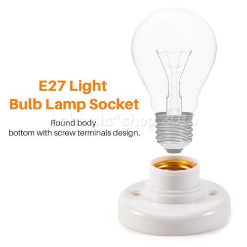 E27 Round Edison Screw Cap Socket Light Bulb Holder Fitting Lamp Fixing Base - Picture 2 of 11