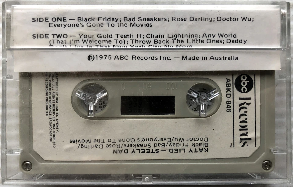 Steely Dan Katy Lied (Australian Cassette Tape, 1975) 10 Track Album - VGC - Image 3 of 4