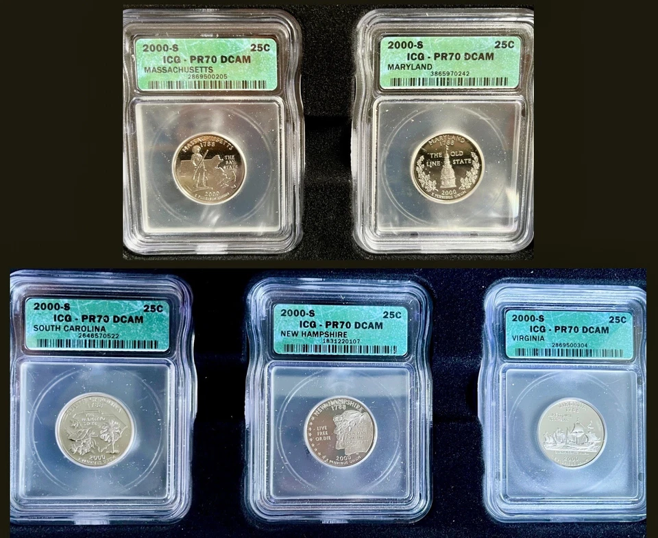 1999-2009 ICG PR70 Clad Proof State Quarters & Territories Complete 56 Coin Set! - Image 3 of 4