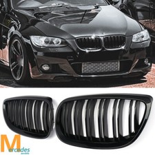 2x Front Kidney Grill Grille Gloss Black For 07-10 Bmw E92 E93 M3 328i Coupe