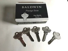Lot of 5 Baldwin Prestige Series Kwikset KW1 KW11 Blank Key SmartKey Model 41570