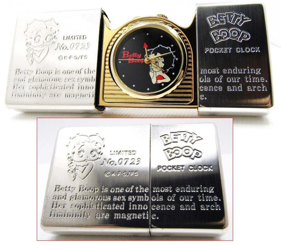 時計 betty boop zippo clock Betty Boop Limited Zippo Time Tank Pocket Clock Watch