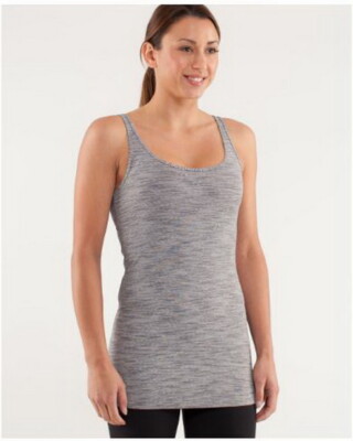 LULULEMON DAILY TANK scoop back Wee Are From Space Coal Fossil Size 4 NWT