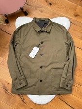 Giacca camionista Massimo Dutti verde kaki uomo colletto foderato tasche taglia XL