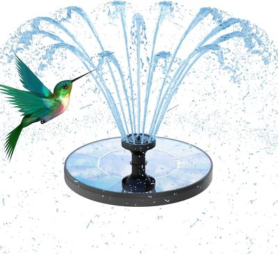  AMZtime Solar Water Fountain Upgraded Solar Bird Bath Fountains with 6 Nozzles