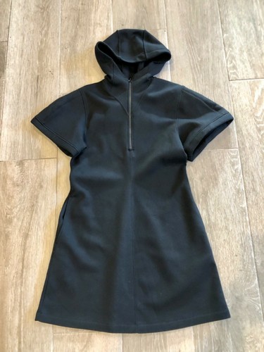 Helmut Lang Hoodie Shift black scuba Dress Size L - Picture 11 of 11