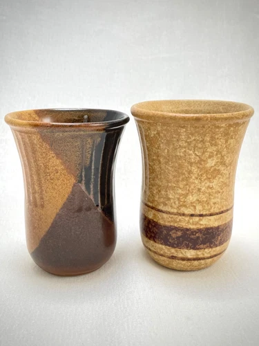 2 Vintage Pottery Craft Ceramic Stoneware Tea Coffee Cups