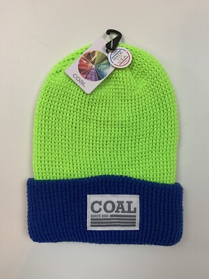 Coal The Company Acrylic Knit Cuff Beanie Green & Blue Adult Unisex OSFM NWT