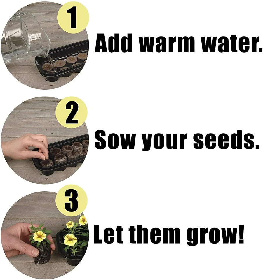 JIFFY 50mm Bandeja 16 Pellets de Turba KIT DE INICIO DE SEMILLAS RÁPIDAS ¡¡ENVÍO RÁPIDO!! PLÁNTULA Foto 3 de 4