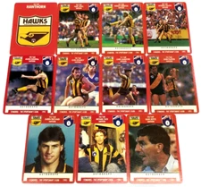 1991 STIMOROL AFL TRADING CARD COMPLETE TEAM SET- HAWTHORN (11) - EXCELLENT