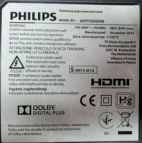 Lautsprecher Set (2) 378G0110457YAA Für Philips 40PFH5500/88 - Bild 3 von 3