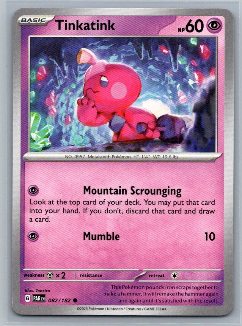 Tinkatink 82/182 Paradox Rift Common Pokémon TCG 2023