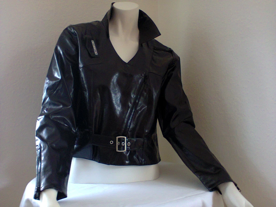 Uncle Sam Jacke Bikerjacke Kunstlederjacke Kurzjacke Gr.S Schwarz-Grau UVP 49,90 - Bild 3 von 4