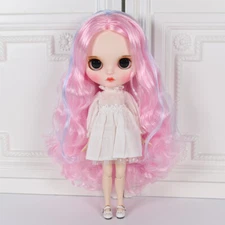 Blythe doll Dudu mouth Make up pink and blue hair from Factory Joint Body 12"
