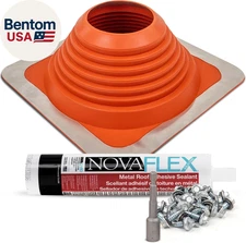 #7 Square Silicone Metal Roof Pipe Flashing Boot Kit - Fits 5-1/2" - 11-1/2" Pip