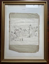RAPHAEL antique St. PAUL , ATHENS engraving etching in gilt frame...FREE UK POST
