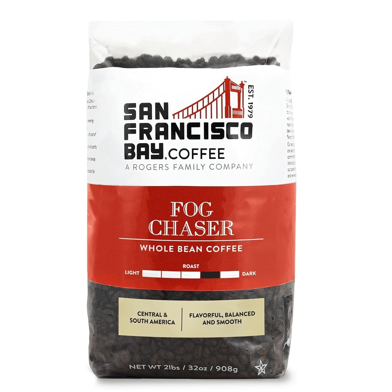 Medium-Dark Roast Whole Bean Coffee - Fog Chaser (2 Lb Bag) Coffee