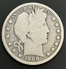 1908 Barber Silver Half Dollar
