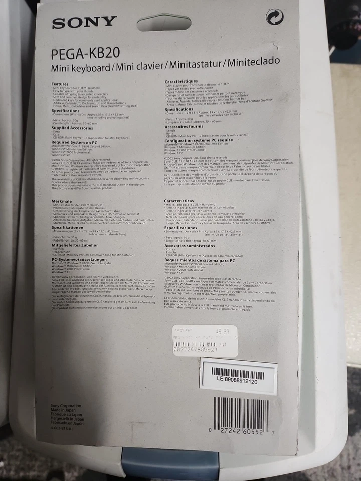 Sony Pega KB20 Mini Keyboard - Image 2 of 2