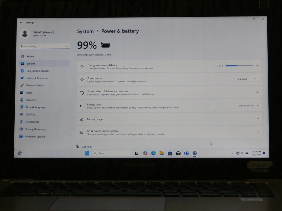 LENOVO iDEAPAD U310 i5 3rd GN 14'' SCREEN RAM 8GB,STORGE 500 HDD 100% BATTERY - Image 4 of 4