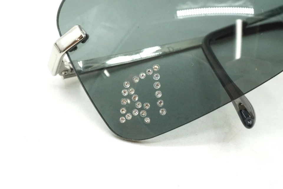Christian Dior 47 Sunglasses Eyewear Rhinestone Frameless Metal Silver 4348k - Image 3 of 4