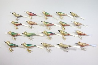 20x alter Christbaumschmuck Glas bemalt Vögel (IA210)