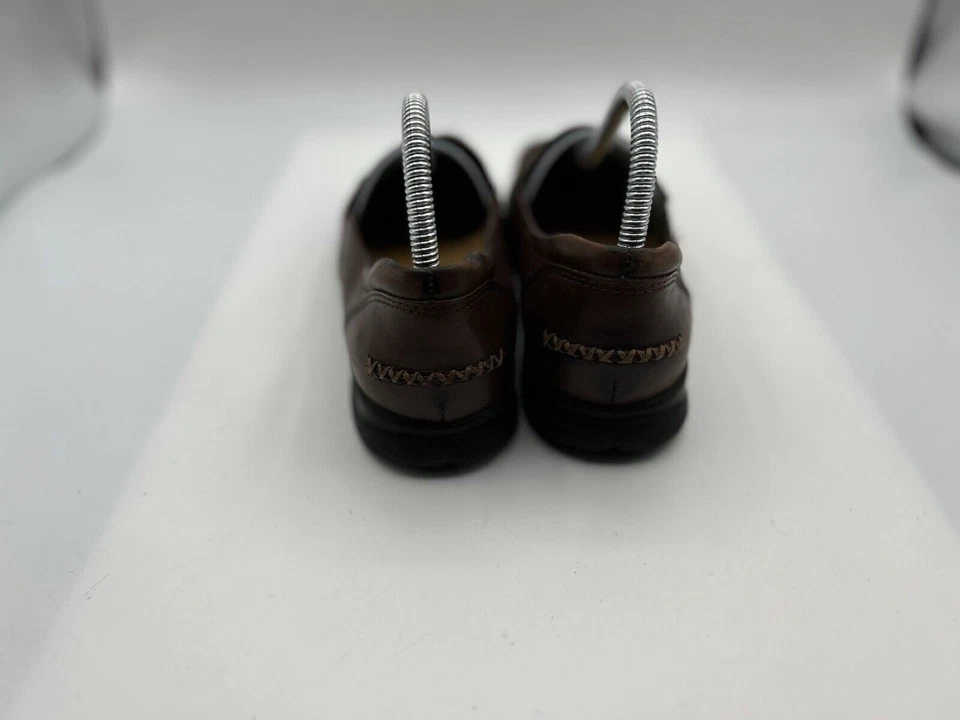 Zapatos informales Thom Mcan para hombre talla 8 marrón cuero sin cordones redondo cómodo mocasín Foto 3 de 4