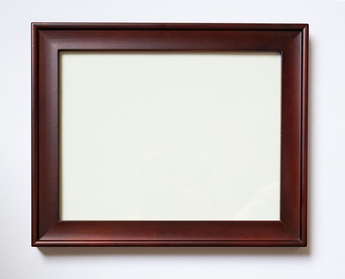 Vintage ROSEWOOD MAHOGANY WOOD Picture Frame WALL MOUNT 8 x 10.5 Art Print MCM