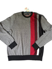 Perry Ellis Mens Lightweight Pullover Sweater NWT Size XL Red Gray Black