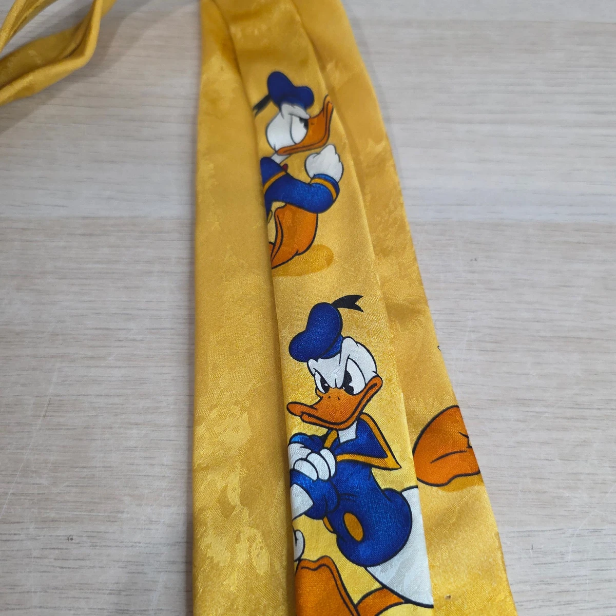 Walt Disney That's Donald Donald Duck Novelty Silk Made In Italy Necktie Yellow