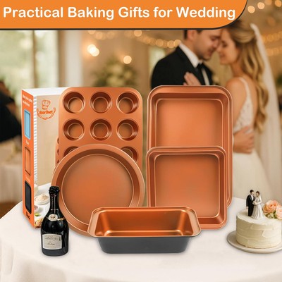 NutriChef NCBS10S Kitchen Oven Baking Pan Set Black, 10 Pieces