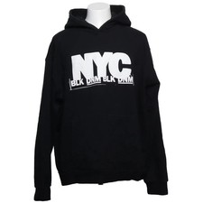 BLK DNM, sweat à capuche, taille : L, noir, coton bio, imprimé, homme #jbz