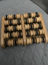 Dual Solid Wooden Roller Foot Massager