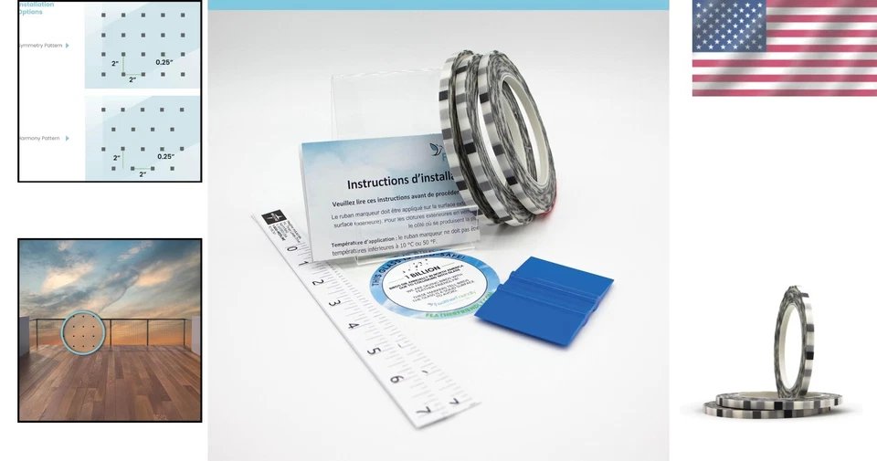 3 Black Rolls of Bird Collision Prevention Markers - Eco-Friendly DIY Solution - Image 2 of 4