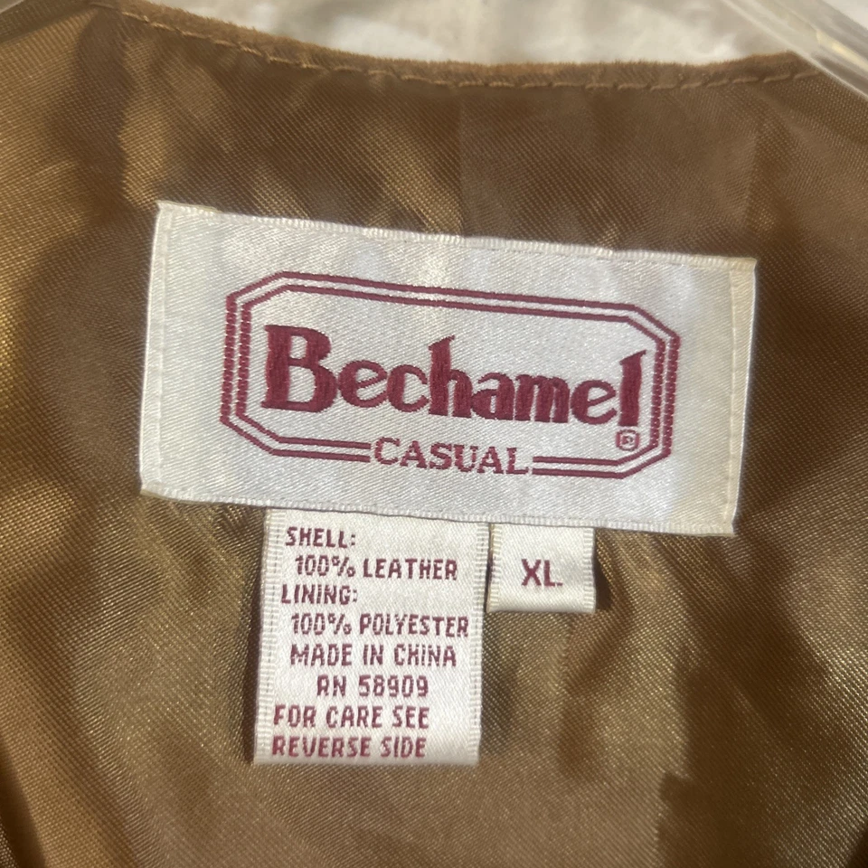 Chaleco a presión vintage de gamuza bechamel. Chaleco de encaje nativo con bolsillos delanteros* Foto 2 de 4