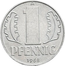 DDR, 1 Pfennig, 1968 A