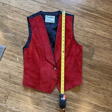 VTG Pioneer Wear Red Suede Womens Small Vest Western Rockabilly