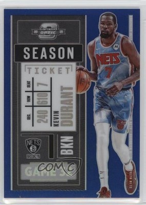 2020 Panini Contenders Optic Season Ticket Blue Prizm 35/99 Kevin Durant #49 1u6