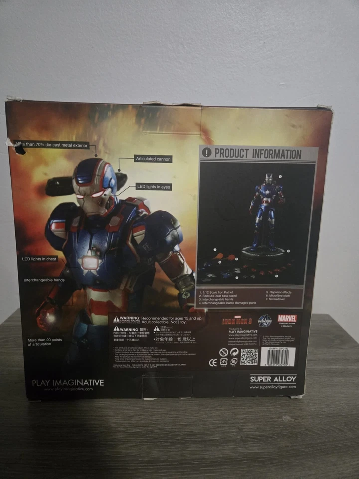 Play Imaginative Super Alloy Die-Cast Iron Patriot 1/12 Marvel Iron Man 3 - Image 3 of 3