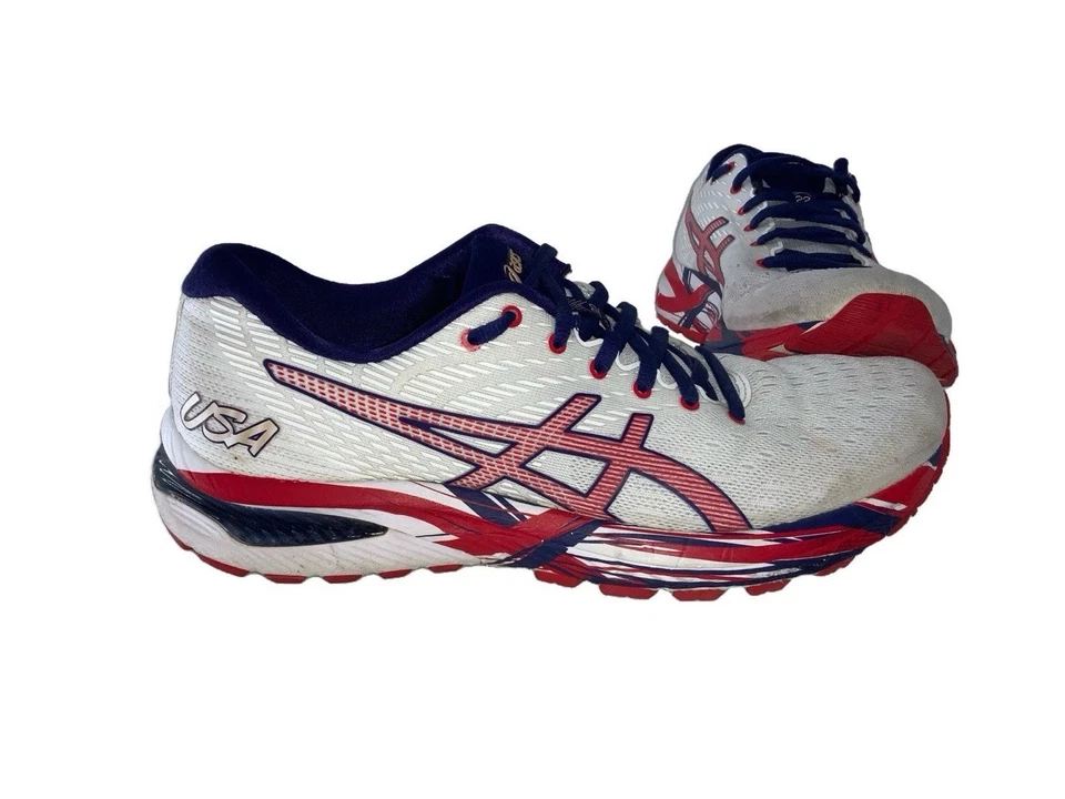 Zapatos para correr Asics Gel-Cumulus 22 EE. UU. para mujer talla 11 Rojo Blanco Azul YGI K5S-6 Foto 3 de 4