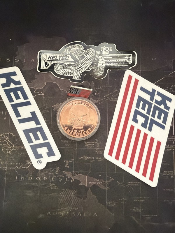 “Protect The 2nd Amendment” 1 1oz copper Coin , 1Keltec Flag Pin + 3 Stickers +