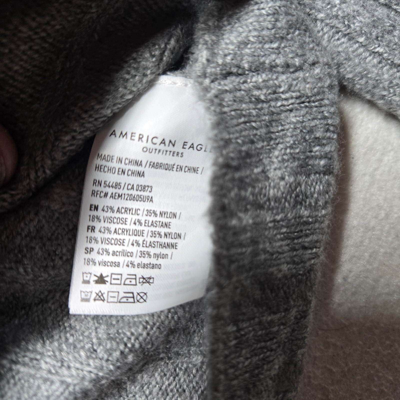 American Eagle Solid Gray Ribbed Knit Crop Y2K Bu… - image 4