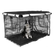 Dog Crate Cover 42 inch - Double Door, Dog Kennel Indoor, Waterproof Dog Kenn...