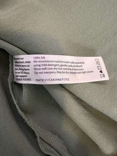 Eileen Fisher 100% Silk Top Womens Size M Sage Green Sleeveless Top Minimalist - Picture 5 of 7