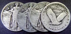 LOT (4) Mix dates $1 FV Standing Liberty Quarters GOOD+ SKU61