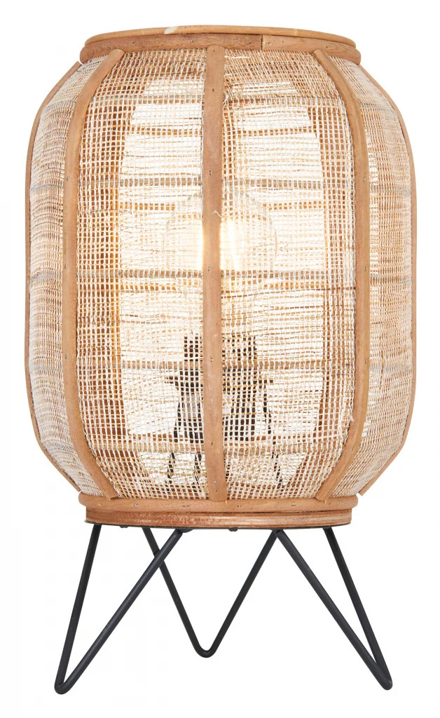 Table Light Black Zaire Natural Linen Matt Endon 101686