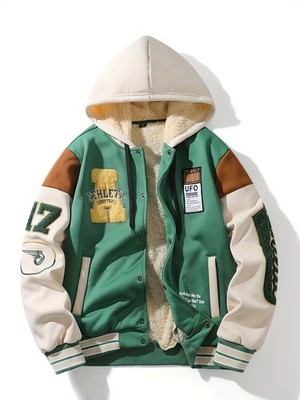 Lässige Herren Baseballjacke mit Kapuze