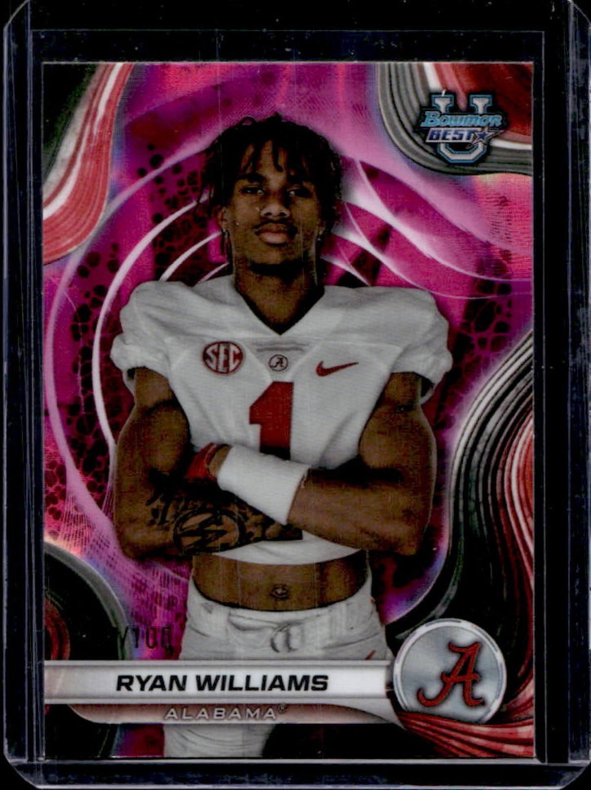 2024 Bowman Best U Ryan Williams Pink Lava Refractor #/100 Crimson Tide
